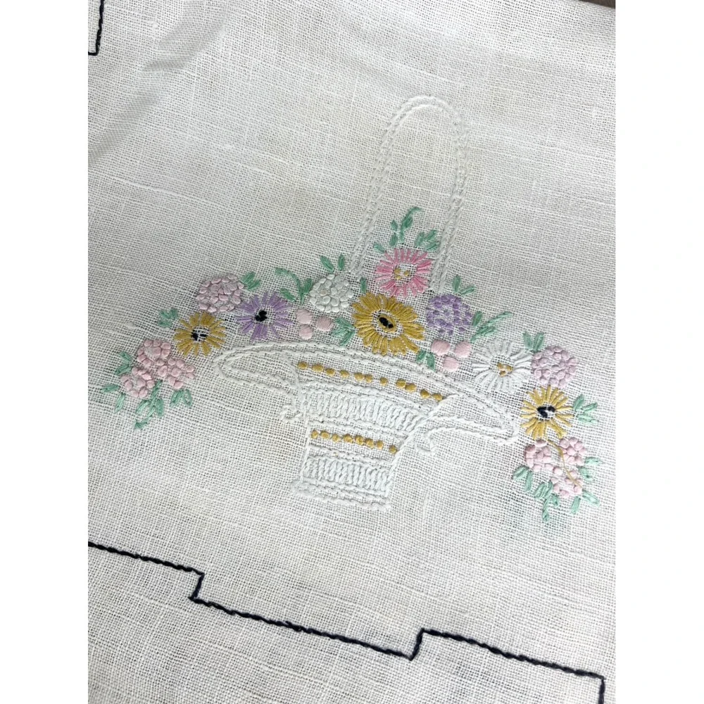 Lot of Vintage Embroidered Linens runners dresser scarf